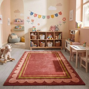 Bordowy wełniany dywan tkany ręcznie 160x230 cm Lois – Flair Rugs