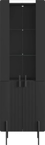 Witryna Malmi 60 cm czterodrzwiowa - czarny mat / czarne nóżki
