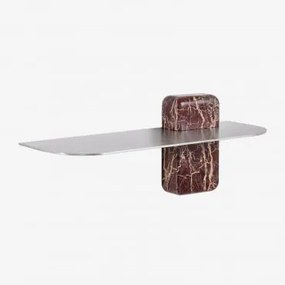 Zestaw 2 Półek Ściennych Ze Stali Nierdzewnej Serbian Czerwony Marmur Cherry Gold & ↔︎ 45 Cm - Sklum