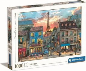 Puzzle Clementoni 1000 elementów Ulice Paryża 70x50 cm - Wielokolorowy, poziomy format, dla dorosłych