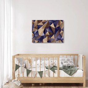 Obraz na szkle - 3D drewniane trójkąty (70x50 cm)