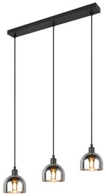 Lampa wisząca w czarno-srebrnym kolorze ze szklanym kloszem Molly – Trio