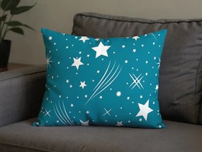 Poszewka na poduszkę z polibawełny NIGHT SKY POLY 50x70 cm, turkusowa