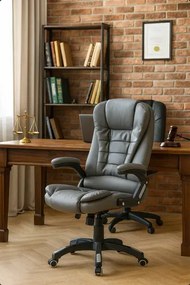 Brązowy rozkładany fotel biurowy - Loker