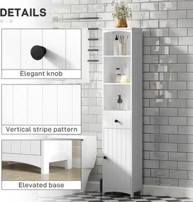 HOMCOM Szafka łazienkowa z 3 półkami, 1 szufladą, wytrzymała, MDF, Biała