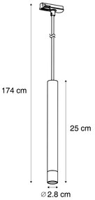 Nowoczesna lampa wisząca beżowa z białym do systemu szynowego 1-fazowego - Iconic Frini Nowoczesny Oswietlenie wewnetrzne