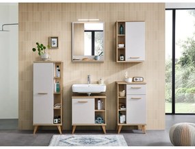 Kremowa wisząca szafka łazienkowa w dekorze dębu 50,5x74,5 cm Quickset 966 – Pelipal