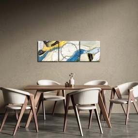 Obraz - Kolorowy marmur (z zegarem) (90x30 cm)