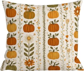 Flanelowa poszewka na poduszkę PUMPKIN LINES 45x45 cm, kolorowa