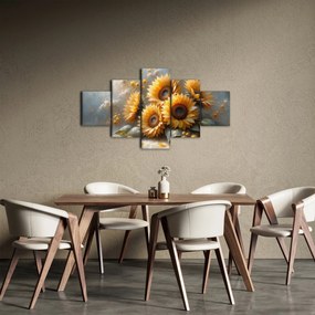 Obraz - Malowanie słoneczników (125x70 cm)