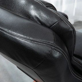 HOMCOM Fotel Relaksacyjny z Otomaną Czarny Wygodny Fotel Telewizyjny z Funkcją Leżenia 94Lx98Wx104Hcm | Aosom PL