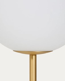 Lampa stojąca w biało-złotym kolorze ze szklanym kloszem (wysokość 165 cm) Brisia – Kave Home
