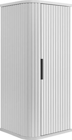 Szafka łazienkowa, biała, uchwyt czarny, 79 x 35,5 x 31,5 cm