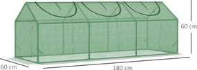 Outsunny Szklarnia z Okienkiem PE do Pomidorów Zielona Cieplarnia Skrzynia Inspekcyjna 119x60x60cm | Aosom PL