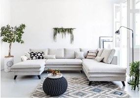 Beżowy rozkładany narożnik (prawostronny/w kształcie litery U) Charming Charlie – Miuform