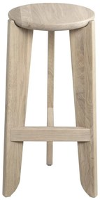 Hoker z litego drewna dębowego w naturalnym kolorze (wysokość siedziska 75 cm) Eli – Blomus