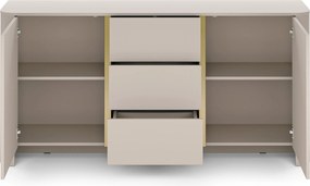 Komoda Sorrenti 168 cm z szufladami - kaszmir / złoty