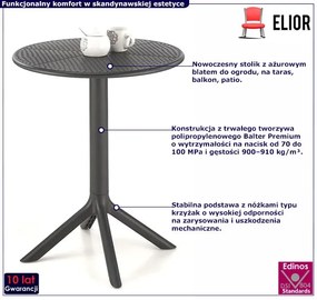 Czarny ażurowy stolik ogrodowy W2-L35