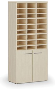 Regał sortujący PRIMO WOOD, 800 x 420 x 1781 mm, 27 przegród, brzoza