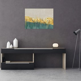 Obraz na szkle - Tekstura ze złotą dekoracją (70x50 cm)