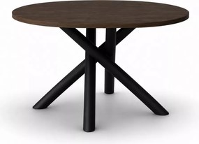 Nowoczesny stół YOKO owalny 138 cm do jadalni – blat laminowany, metalowe czarne nogi
