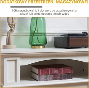 HOMCOM Elektryczny kominek z efektem płomienia 3D LED, zdolność grzewcza 30 m², pilot, Biały/Czarny