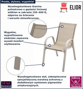 Beżowy zestaw krzeseł na taras M3-C57