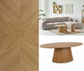 Owalny stolik do salonu Marocco Signal, dąb