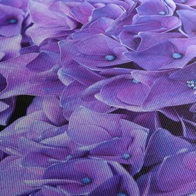 Obraz fioletowych kwiatów (z zegarem) (90x30 cm)