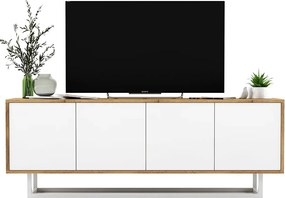 Loftowa szafka rtv dąb wotan + biały H6-K85