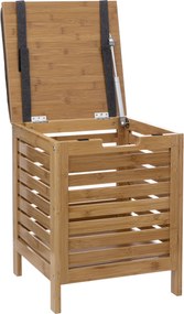 Stołek łazienkowy BAMBOO z koszem na pranie, 2w1