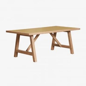 Mesa De Jardín Rectangular 200x100 Cm En Madera De Acacia Dubai Brass & 200 X 100 Cm - Sklum