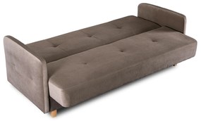 Sofa z Funkcją Spania CUBA Rozkładana Wersalka Dwuosobowa Beżowa Nowoczesna do Salonu