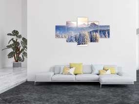 Obraz - Krajobraz górski zimą (125x70 cm)