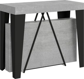 Konsola rozkładana 90x40/196 cm Algo Small cementu rama w kolorze antracytu