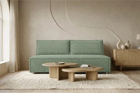 Sofa z funkcją spania i pojemnikiem DUO, tkanina sztruksowa Poso, Jasnozielony