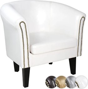 Fotel Chesterfield, 58 x 71 x 70 cm, biały