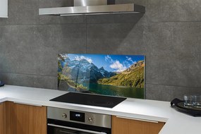 Panel szklany do Kuchni Błękitne Jezioro Górskie