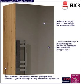 Szafka nad umywalkę z lustrem dąb artisan - Erosa 3X