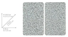 Zestaw 2 szklanych płyt ochronnych na kuchenkę Wenko Granite, 52x30 cm