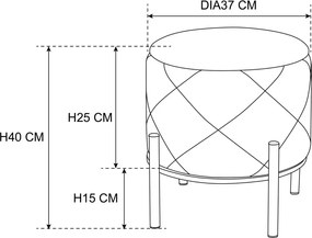 Okrągła pufa na złotych nóżkach butelkowa zieleń H4-E39