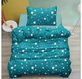 PrzytulneMieszkanie.pl PrzytulneMieszkanie.pl Pościel krepowa NOCNE NIEBO BLEND turkusowa Rozmiar pościeli: 70 x 90 cm | 140 x 200 cm