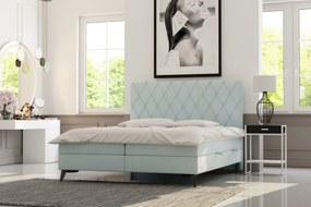 Łóżko kontynentalne IBETIO 160x200 czarne velvet z pojemnikiem LAVERTO