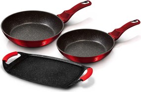 3 aluminiowe patelnie z powłoką granitową B3-L96