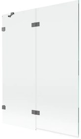 Mexen Lunar parawan nawannowy 2-skrzydłowy lewy 130 x 150 cm, transparent, gun metal - 897-130-100-95-00-L