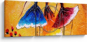 Obraz - Obraz olejny, baletki (z zegarem) (90x30 cm)