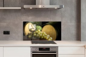 Szklany Panel Winiarska Tradycja: Beczki i Winogrona