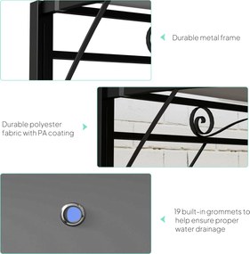 Outsunny Pawilon z rozkładaną częścią dachu, odporny na warunki atmosferyczne, 3 x 2,5 m, ciemnoszary | Aosom PL