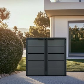 Zabudowa śmietnikowa 240L dwukomorowa, antracyt