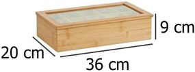Bambusowa szkatułka na herbatę w torebkach - 10 przegródek, ZELLER